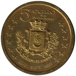 ROANNE - 5 euro des villes - 1997 - Etat : SPL