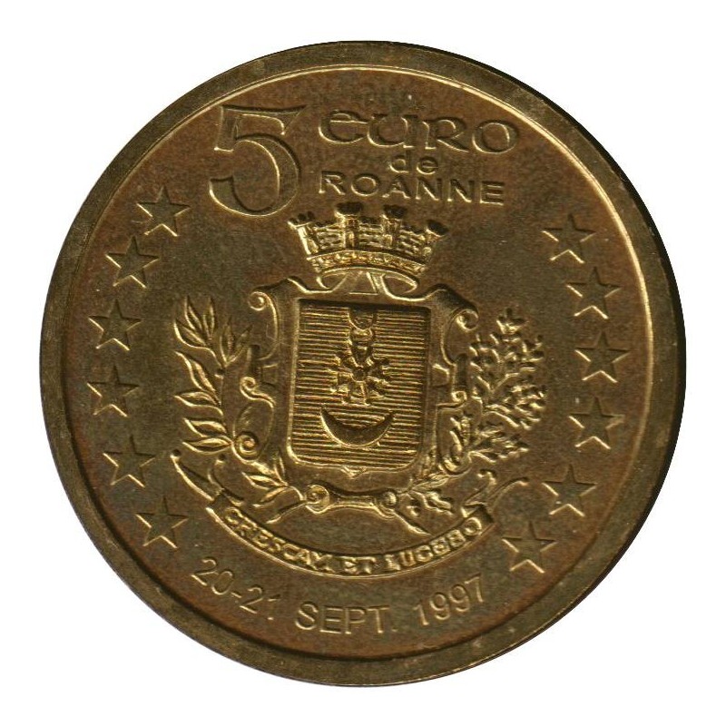 ROANNE - 5 euro des villes - 1997 - Etat : SPL ROANNE - 5 euro des villes - 1997 - Etat : SPL