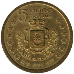 ROANNE - 5 euro des villes - 1997 - Etat : SUP