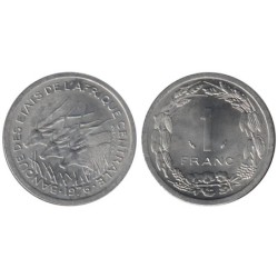 ETATS AFRIQUE CENTRALE - Numiscover Coins of all Nations - KM8 - 1 franc 1976