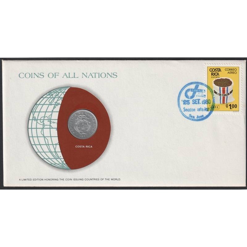 COSTA RICA - Numiscover Coins of all Nations - KM188.1b - 25 centimos 1982