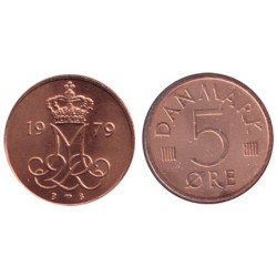 DANEMARK - Numiscover Coins of all Nations - KM859.2 - 5 ore 1979