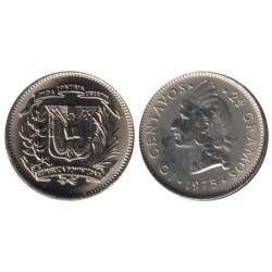 REPUBLIQUE DOMINICAINE - Numiscover Coins of all Nations - KM19a - 10 centavos 1975
