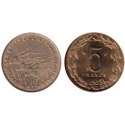 ETATS AFRIQUE CENTRALE - Numiscover Coins of all Nations - KM7 - 5 francs 1977