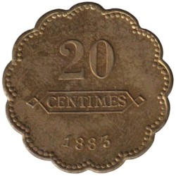 LONGWY - 1.2 - Monnaie de nécessité - Aciéries de Longwy - 20 centimes 1883 - SUP