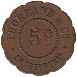 VOREPPE - Monnaie de nécessité - Thorrand et Cie - 5 centimes - TTB