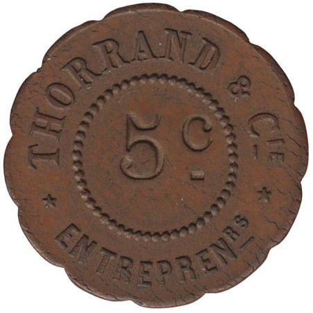 VOREPPE - Monnaie de nécessité - Thorrand et Cie - 5 centimes - TTB