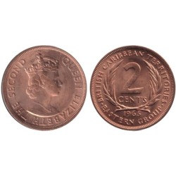 CARAÏBES EST - Numiscover Coins of all Nations - KM3 - 2 cents 1965