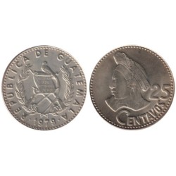 GUATEMALA - Numiscover Coins of all Nations - KM278.1 - 25 centavos 1979