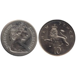 GRANDE-BRETAGNE - Numiscover Coins of all Nations - KM912 - 10 new pence 1979