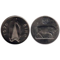 IRLANDE - Numiscover Coins of all Nations - KM22 - 5 pence 1976