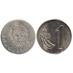 URUGUAY - Numiscover Coins of all Nations - KM74 - 1 nuevo peso 1980