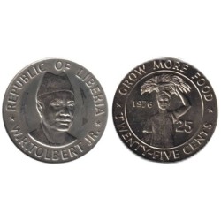 LIBERIA - Numiscover Coins of all Nations - KM30 - 25 cents 1976