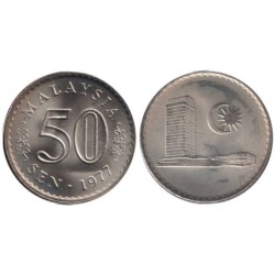 MALAISIE - Numiscover Coins of all Nations - KM5.3 - 50 sen 1977