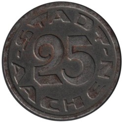 ALLEMAGNE - AACHEN - 1.8 - Monnaie de nécessité - 25 pfennig 1920