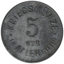 ALLEMAGNE - AALEN - 2.1 - Monnaie de nécessité - 5 pfennig 1917
