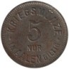 ALLEMAGNE - AALEN - 2.4 - Monnaie de nécessité - 5 pfennig 1917