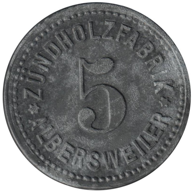ALLEMAGNE - ALBERSWEILER - Monnaie de nécessité - 5 pfennig