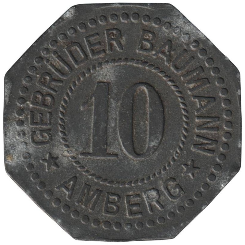ALLEMAGNE - AMBERG - GEBRÜDER BAUMANN - Monnaie de nécessité - 10 pfennig