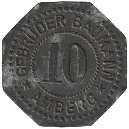 ALLEMAGNE - AMBERG - GEBRÜDER BAUMANN - Monnaie de nécessité - 10 pfennig