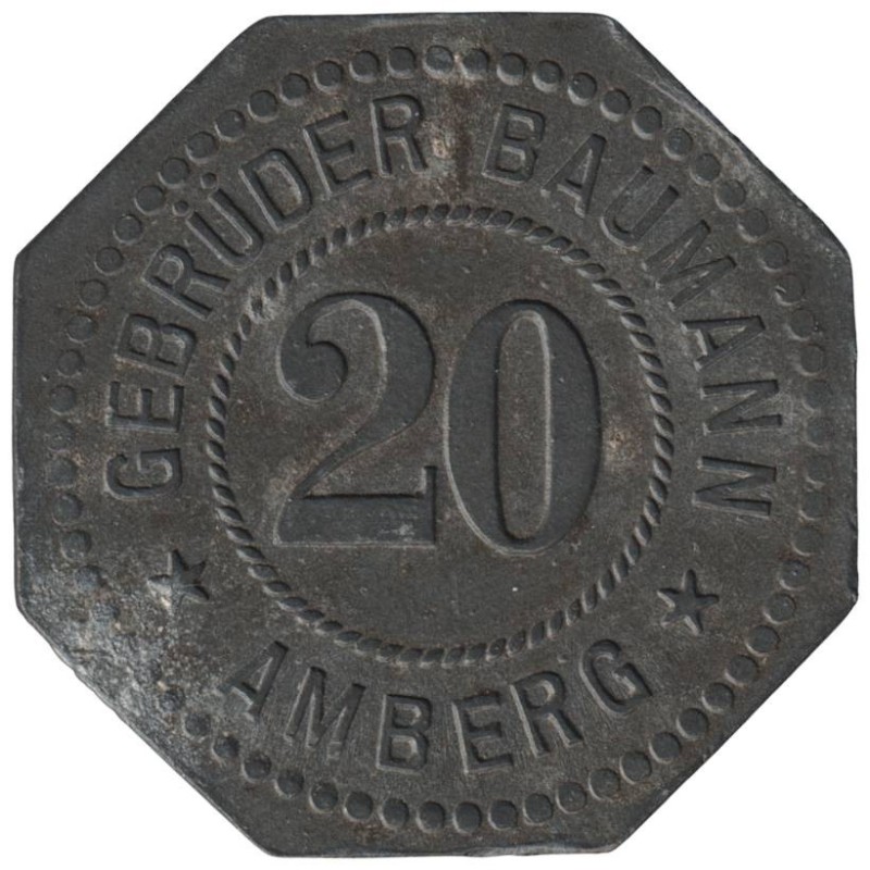 ALLEMAGNE - AMBERG - GEBRÜDER BAUMANN - Monnaie de nécessité - 20 pfennig