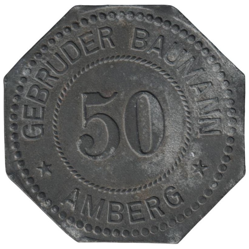 ALLEMAGNE - AMBERG - GEBRÜDER BAUMANN - Monnaie de nécessité - 50 pfennig