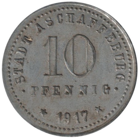 ALLEMAGNE - ASCHAFFENBURG - 23.2B - Monnaie de nécessité - 10 pfennig 1917
