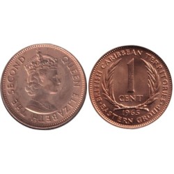 CARAÏBES EST - Numiscover Coins of all Nations - KM2 - 1 cent 1965