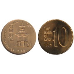 COREE DU SUD - Numiscover Coins of all Nations - KM6a - 10 won 1979