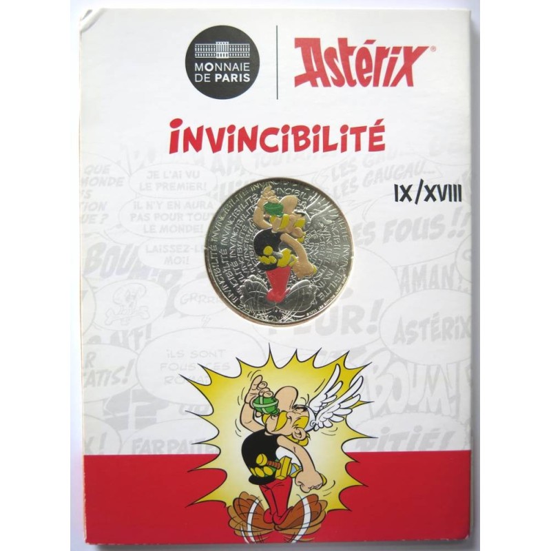 FRANCE - Blister - 10 euros - Astérix n° IX - Invincibilité - partiellement colorisée -  2022
