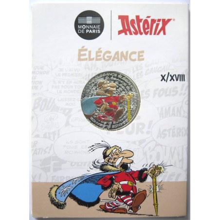FRANCE - Blister - 10 euros - Asterix n° X - Elégance - partiellement colorisée - 2022