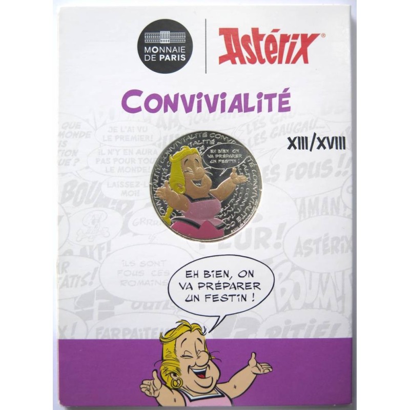 FRANCE - Blister - 10 euros - Asterix n° XIII - Convivialité - partiellement colorisée - 2022