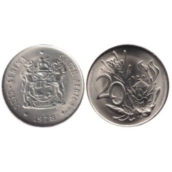 AFRIQUE DU SUD - Numiscover Coins of all Nations - KM86 - 20 cents 1978