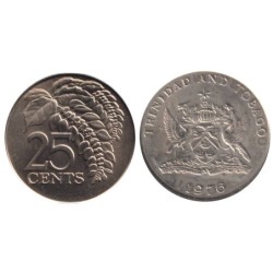 TRINIDAD ET TOBAGO - Numiscover Coins of all Nations - KM28 - 25 cents 1976
