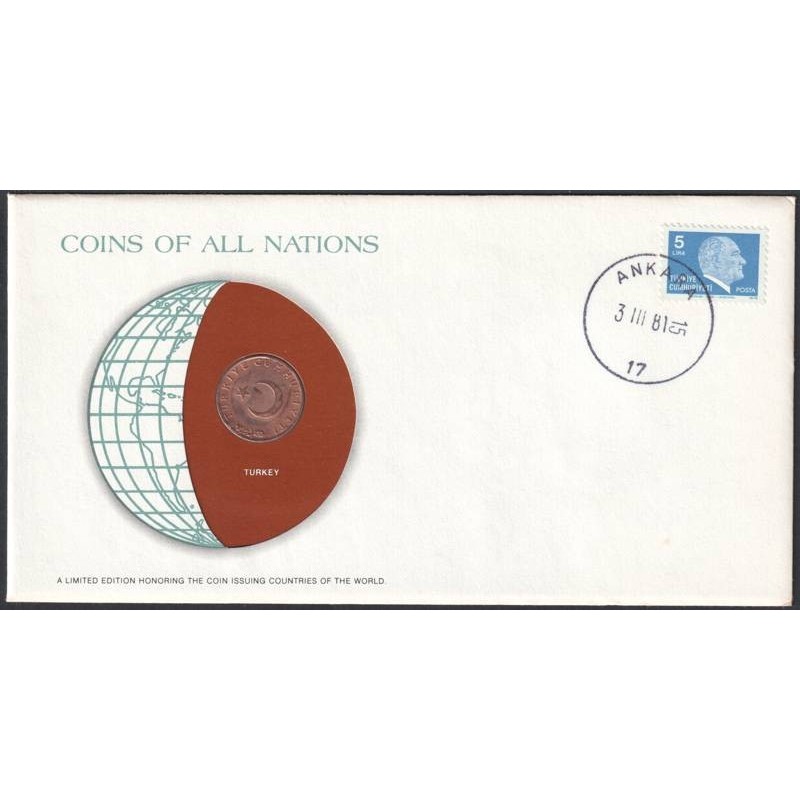 TURQUIE - Numiscover Coins of all Nations - KM891.3 - 10 kurus 1974