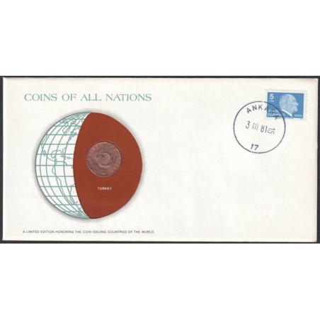 TURQUIE - Numiscover Coins of all Nations - KM891.3 - 10 kurus 1974