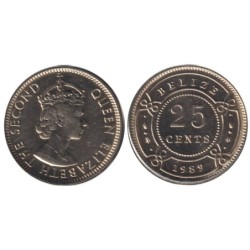 BELIZE - Numiscover - KM36 - 25 cents 1989