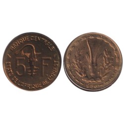 ETATS AFRIQUE OUEST - Numiscover - KM2a - 5 francs 1986