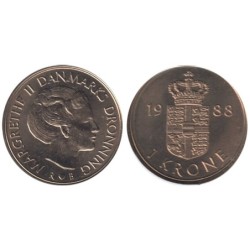 DANEMARK - Numiscover - KM862.3 - 1 krone 1988