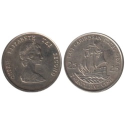 CARAÏBES EST - Numiscover - KM14 - 25 cents 1987