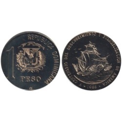 REPUBLIQUE DOMINICAINE - Numiscover - KM66 - 1 peso 1988