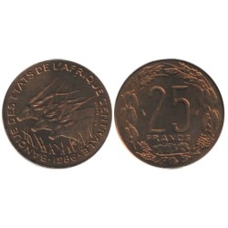 ETATS AFRIQUE CENTRALE - Numiscover - KM10 - 25 francs 1986