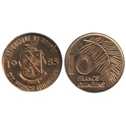 GUINEE - Numiscover - KM52 - 10 francs 1985