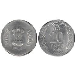 INDE - Numiscover - KM44 - 20 paise 1986 (C)