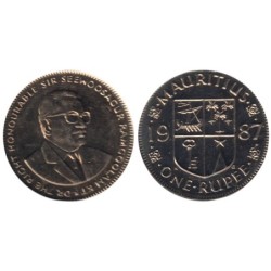 ILE MAURICE - Numiscover - KM55 - 1 rupee 1987