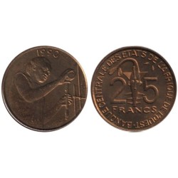 ETATS AFRIQUE OUEST - Numiscover - KM9 - 25 francs 1990