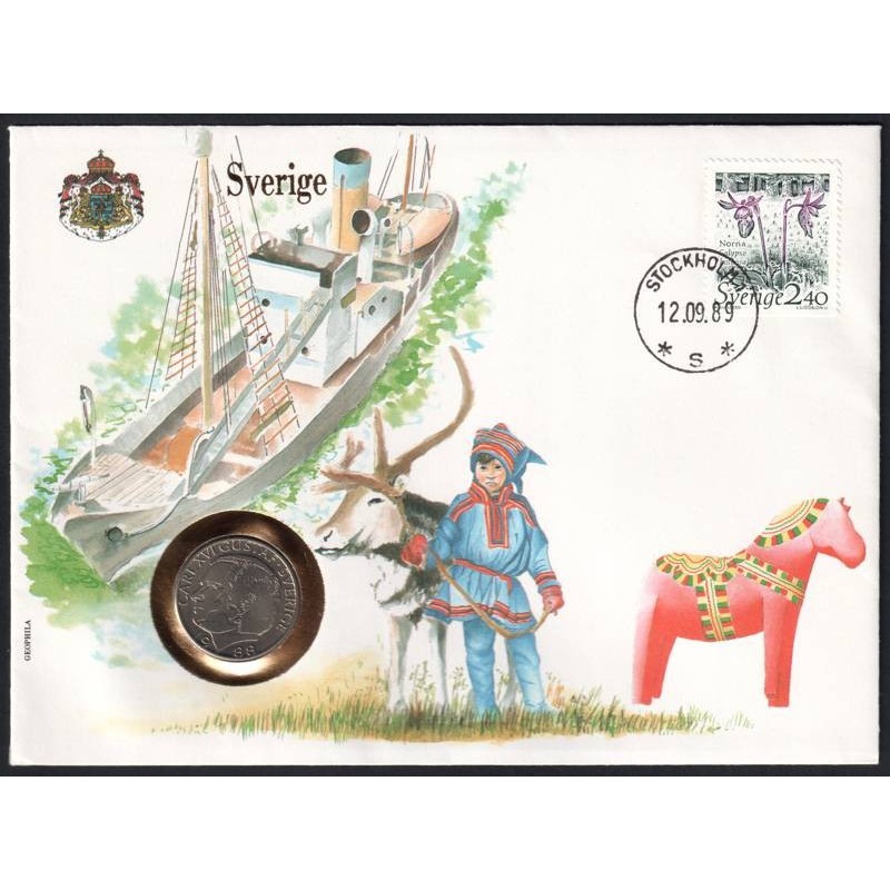 SUEDE - Numiscover - KM852a - 1 krona 1988