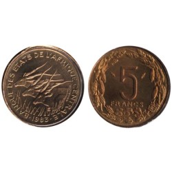 ETATS AFRIQUE CENTRALE - Numiscover - KM7 - 5 francs 1983