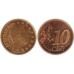 LUXEMBOURG - 10 cents - 2003 - plaquée or
