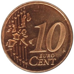 LUXEMBOURG - 10 cents - 2003 - plaquée or